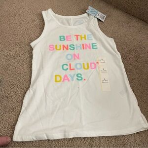 Cat & Jack White Tank Top with Colorful Text